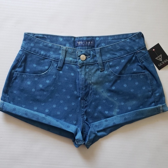 NEW GUESS Scarlet Polka Dot Denim Shorts SZ 27 - Picture 4 of 5